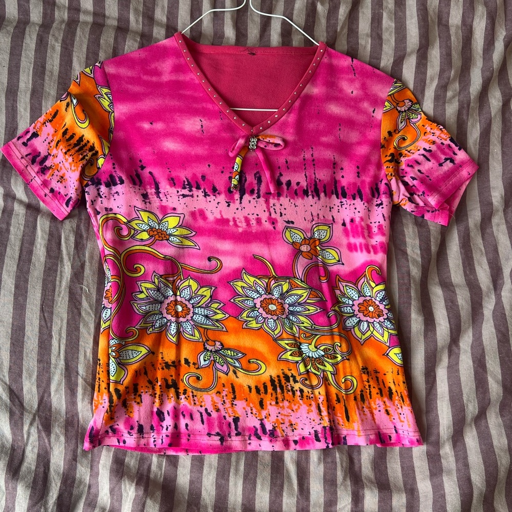 DOUBLE MESH 90S TIE DYE TOP